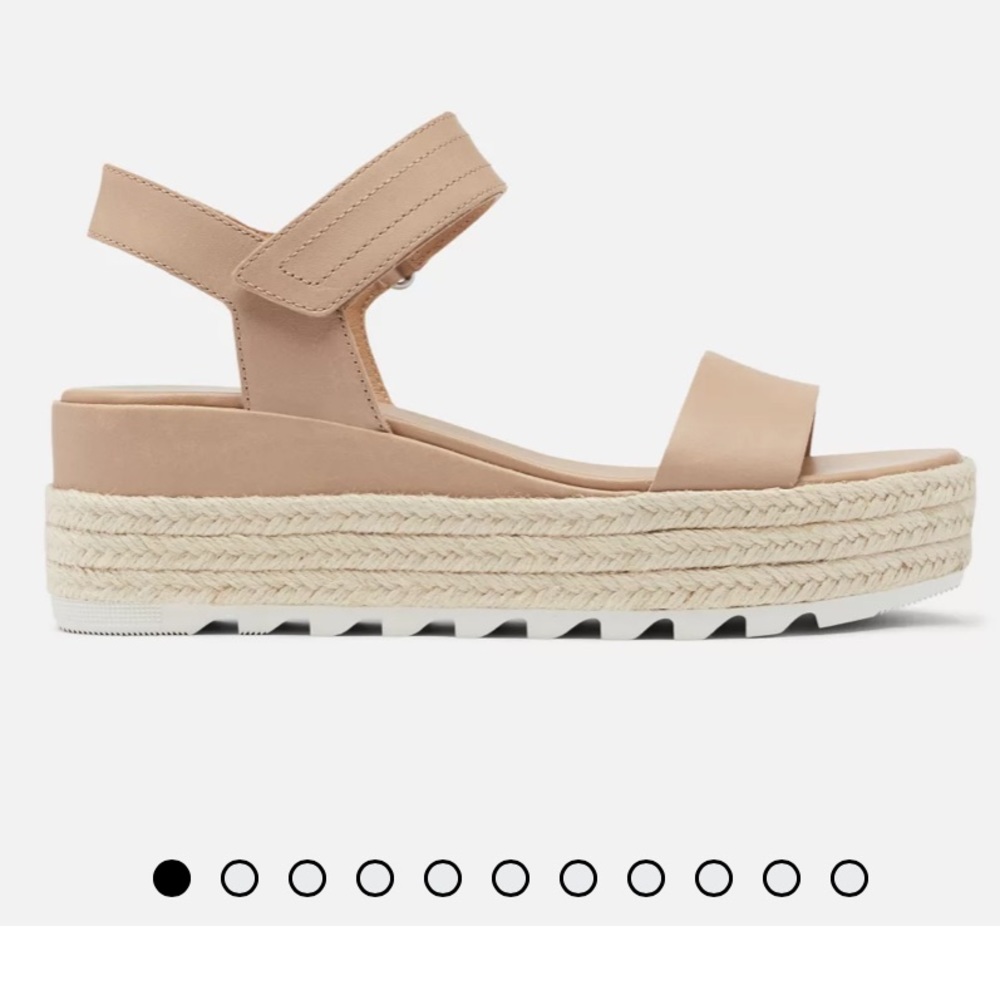 Sorel Beige Platform Espadrille Sandals